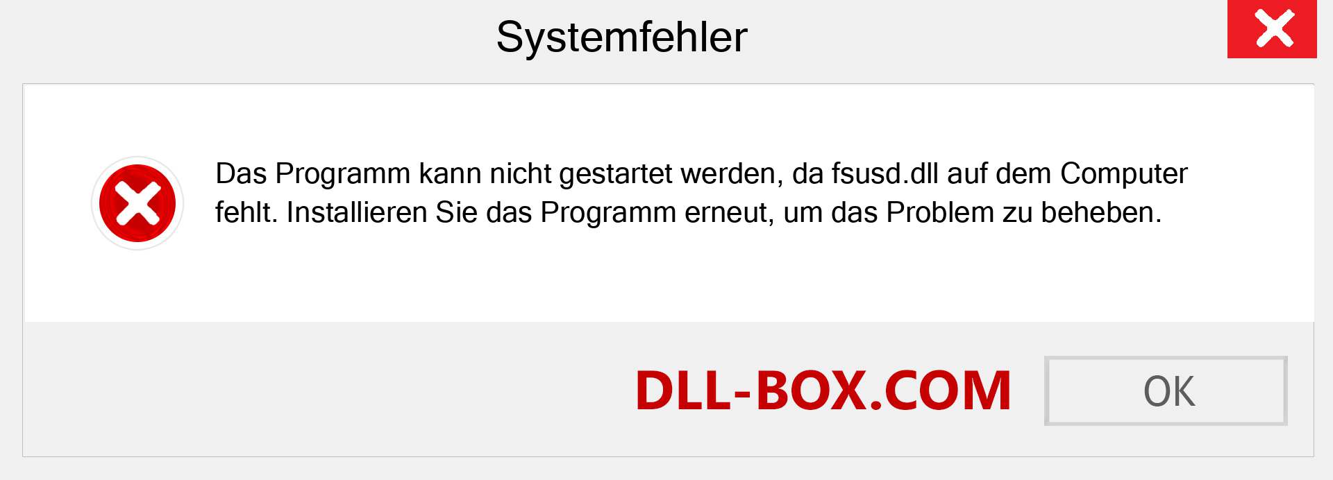 fsusd.dll-Datei fehlt?. Download für Windows 7, 8, 10 - Fix fsusd dll Missing Error unter Windows, Fotos, Bildern